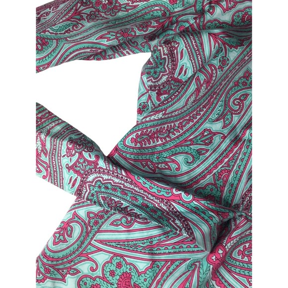 Jones New York Women Blouse Tie front Small Green Pink Paisley Small - Picture 11 of 15